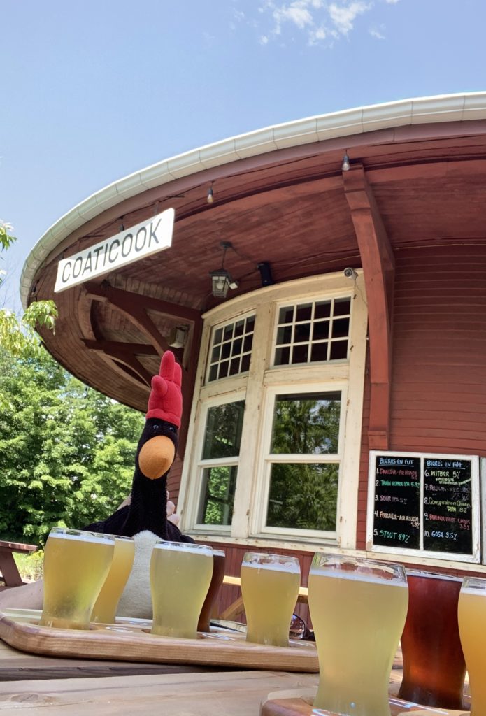 Eastern Townships local microbrewery in an old train station