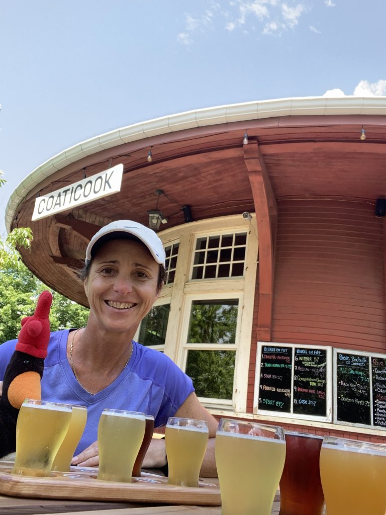 Eastern Townships local microbrewery in an old train station