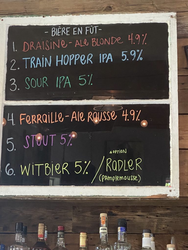 Eastern Townships local microbrewery in an old train station