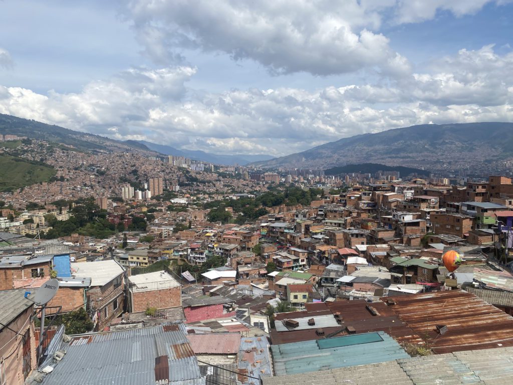 View from the top of Comuna 13 to Medellin below