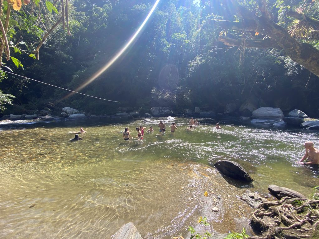 River swimming La Ciudad Perdida Colombia