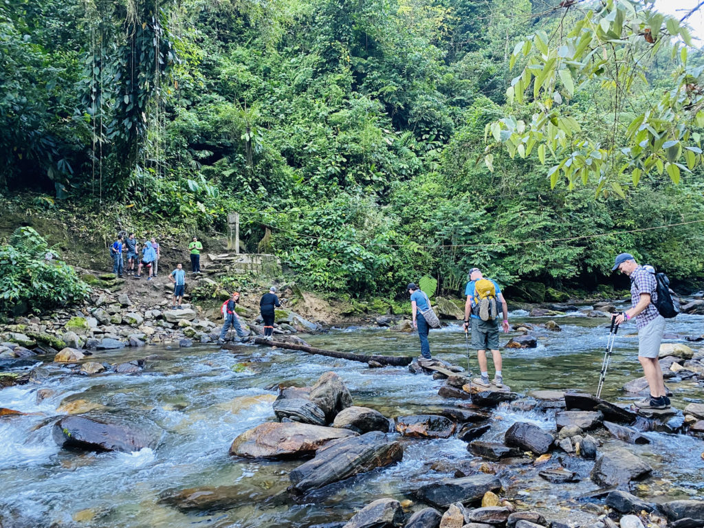 Water Crossing to Landslide La Ciudad Perdida Colombia